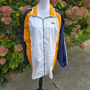Vintage 90s Adidas Retro Windbreaker Nylon Colorblock Jacket Logo size Large
